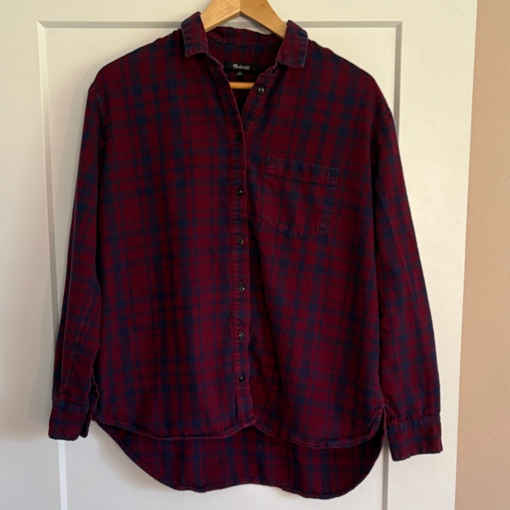 Madewell Red and Blue Checkered Button Down Shirt